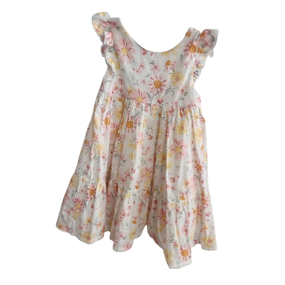 SHABBY Chic floral organic cotton‎ tiered sundress toddler size 4T new!!!